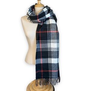 Black/Gray/Cream Plaid Scarf - 24X40" - NWOT